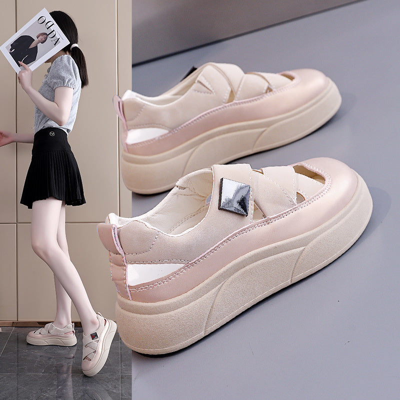 Damen modische Sneakers mit innovativem Kreuzband-Design und dämpfender Sohle R&B