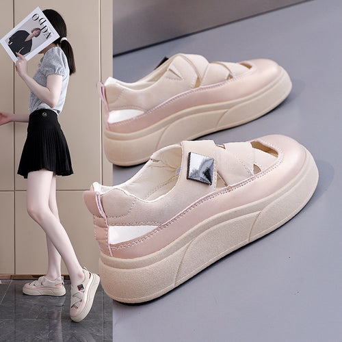 Damen modische Sneakers mit innovativem Kreuzband-Design und dämpfender Sohle R&B