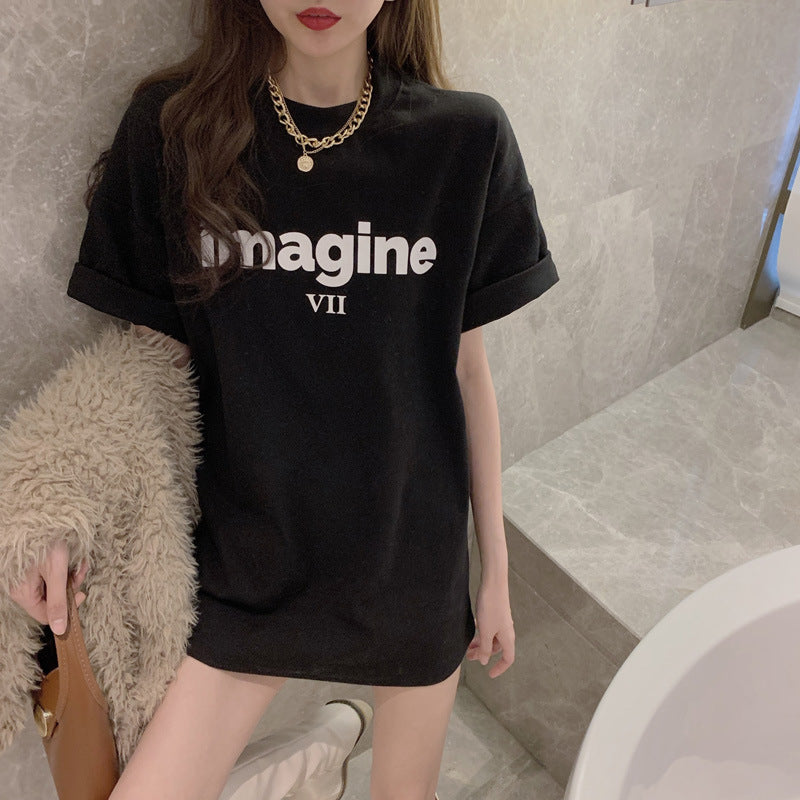 Damen Bequemes Oversized T-Shirt mit kreativem Print und lässigem Schnitt