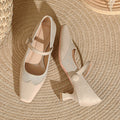 Damen elegante Mary Jane Pumps mit komfortablem Blockabsatz und verstellbarem Riemen