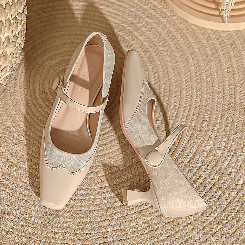 Damen elegante Mary Jane Pumps mit komfortablem Blockabsatz und verstellbarem Riemen