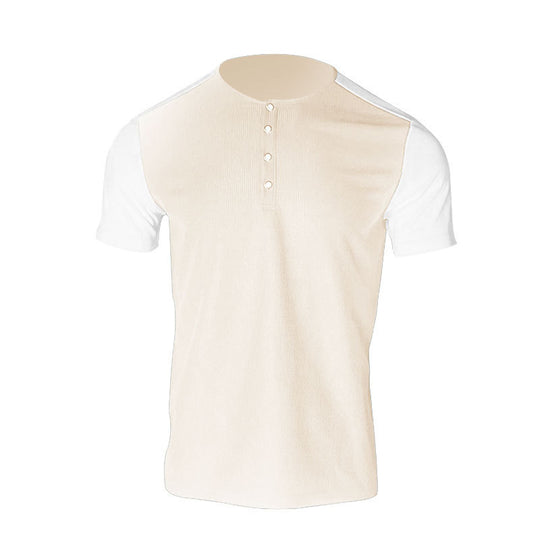 Herren nan kurzärmeliges Henleyshirt mit mittellanger Knopfleiste und Raglanärmeln R&B