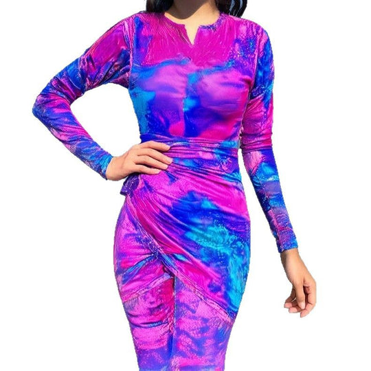 Damen Sportlicher Langarm-Badeanzug mit figurformendem Design R&B