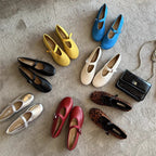 Damen modische Mary Janes mit verstellbarem Riemen und glänzender Oberfläche R&B