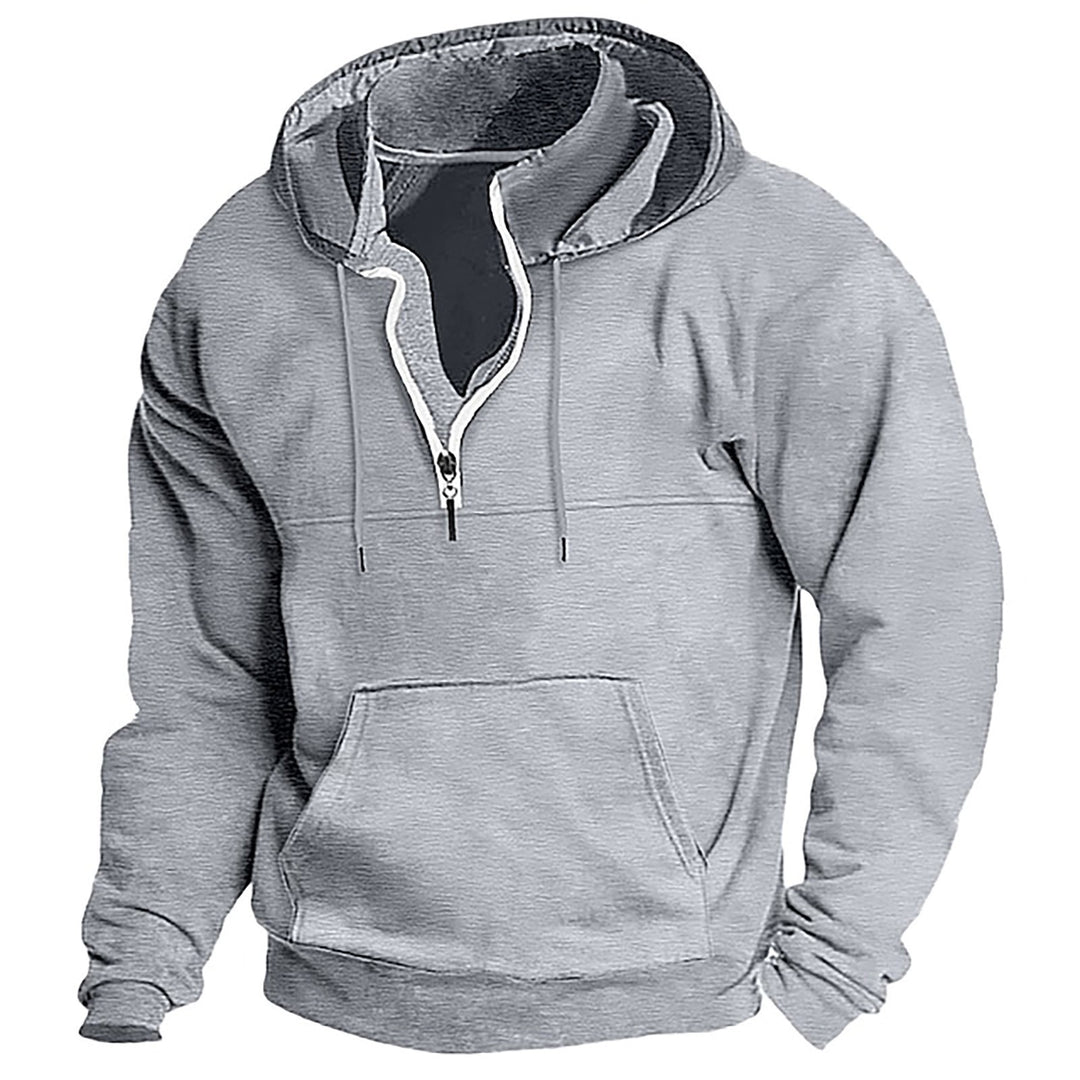 Herren bequemer Kapuzenpullover mit durchgehendem Reißverschluss R&B