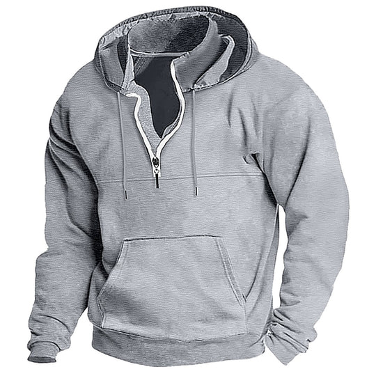 Herren bequemer Kapuzenpullover mit durchgehendem Reißverschluss R&B