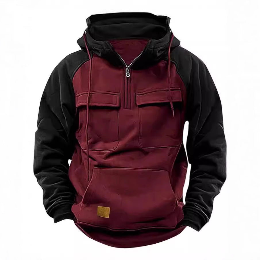 Herren funktionale Kapuzenjacke mit praktischen Taschen R&B