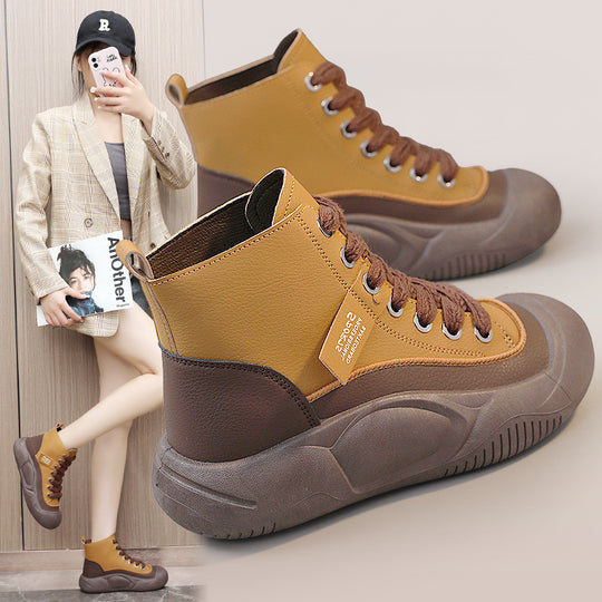 Damen trendige High-Top Sneakers mit rutschfester Sohle und atmungsaktivem Obermaterial R&B