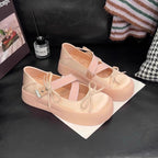 Damen komfortable Ballerinas mit farblichen Akzenten und elastischen Riemen R&B