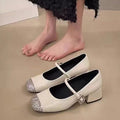 Damen elegante Mary Jane Schuhe mit Glitzer-Detail R&B