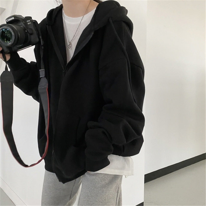 Damen oversized Kapuzenjacke aus weichem Fleece mit Kängurutasche R&B