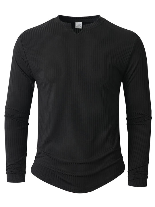 Herren Langarmshirt mit innovativer Rippstruktur R&B