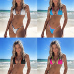 Damen Triangel-Bikini mit modischen Schnallen und raffinierten Trägern R&B
