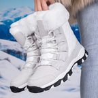 Damen Heizbare Winterstiefel mit rutschfester Sohle und isolierender Fütterung