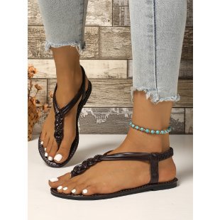 Damen geschlossene Zehentrenner-Sandalen mit geflochtenem Riemendesign R&B