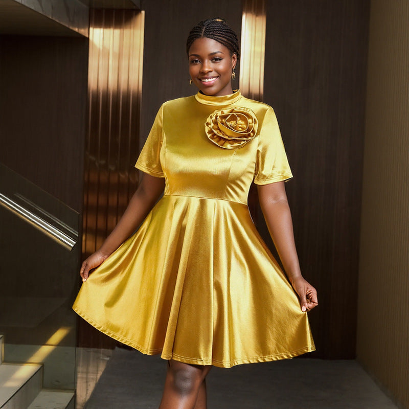 Damen Elegantes Kleid mit Blumendekor R&B