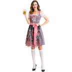 Damen nan traditionelles Kurzdirndl mit Spitzenärmeln, Schnürung und floraler Schürze R&B