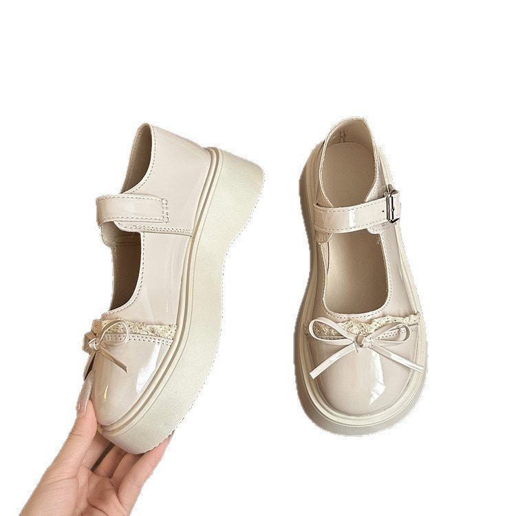 Damen modische Ballerinas mit dekorativem Schleifen-Detail und komfortabel hoher Sohle