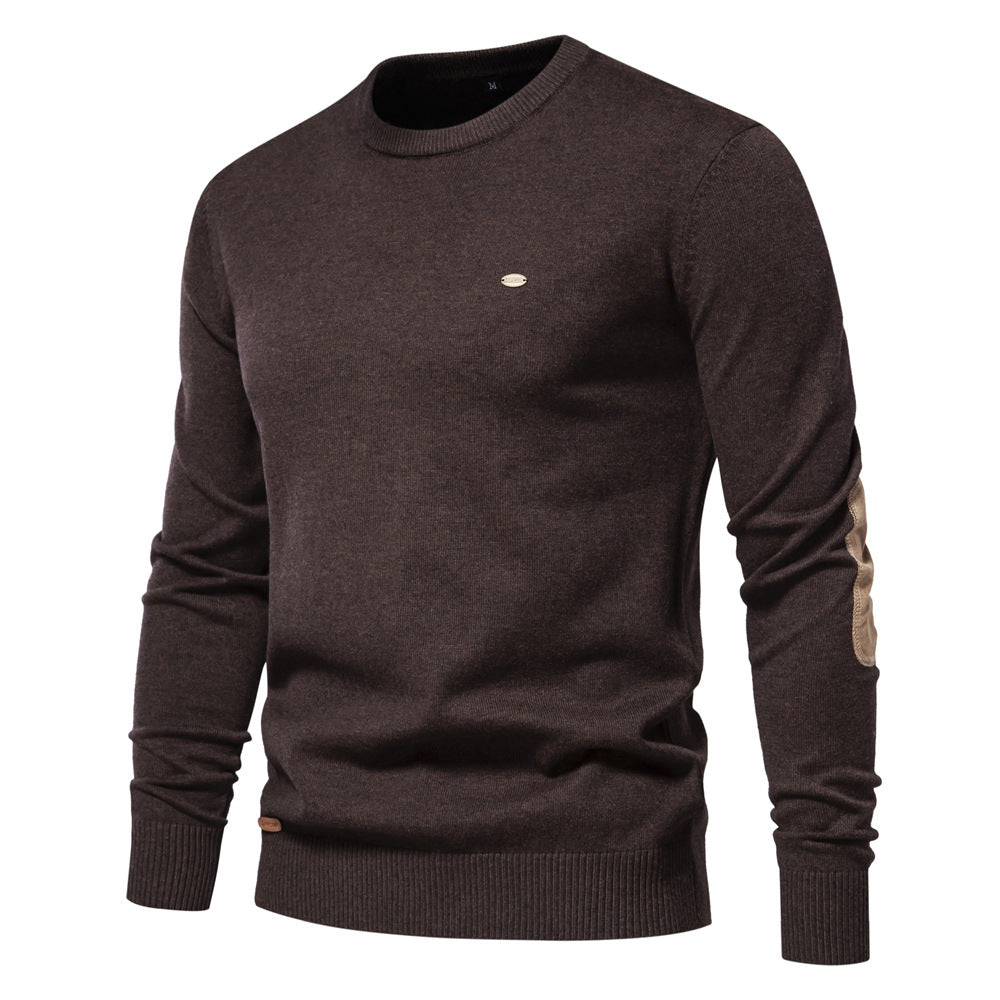 Herren Rundhals Pullover aus weichem Strickstoff R&B