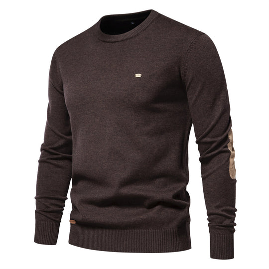 Herren Rundhals Pullover aus weichem Strickstoff R&B
