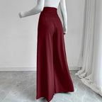 Damen Hochtaillierte Palazzo-Hose mit dekorativen Knöpfen R&B