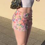 Damen Minirock mit floralem 3D-Design und funkelnden Akzenten R&B