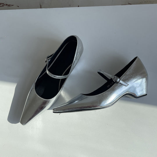 Damen elegante Ballerinas mit modischer Schnallenverzierung und bequemer Innensohle R&B