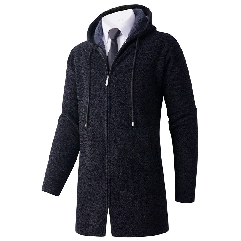Herren lässiger Hoodie-Jacke mit außenliegendem Reißverschluss und praktischer Kapuze R&B