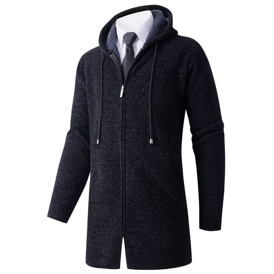Herren lässiger Hoodie-Jacke mit außenliegendem Reißverschluss und praktischer Kapuze R&B