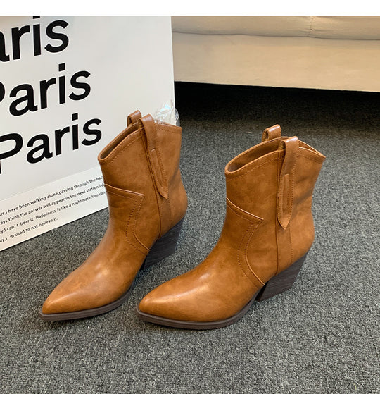 Damen modische Ankle Boots im eleganten Look mit spitzem Zehenbereich R&B