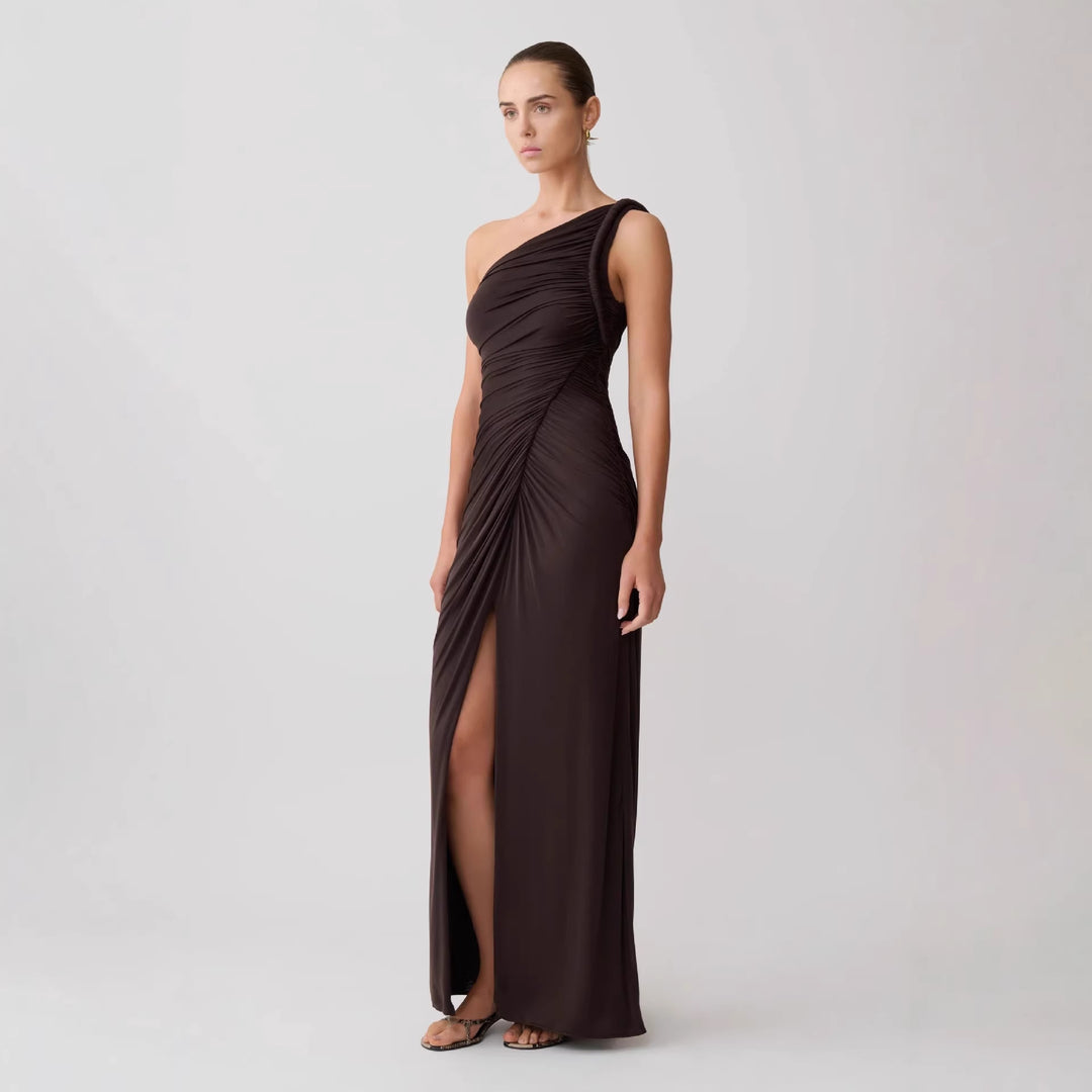 Damen Elegantes Wickelkleid mit asymmetrischem Schnitt R&B