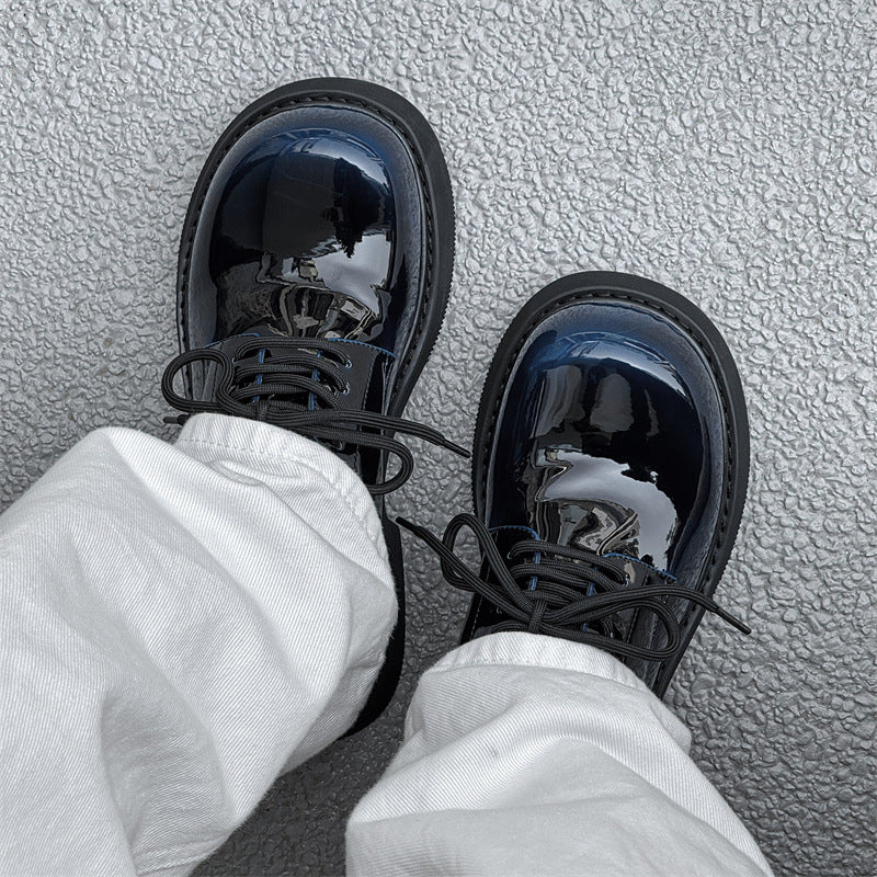 Damen Hochglänzende Schnürschuhe mit dicker Sohle und modischem Design R&B
