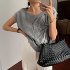 Damen Strickoberteil mit floralem Reliefdesign R&B