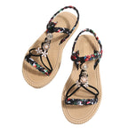 Damen modische Sandalen mit floralem Dekor und komfortabler Sohle R&B