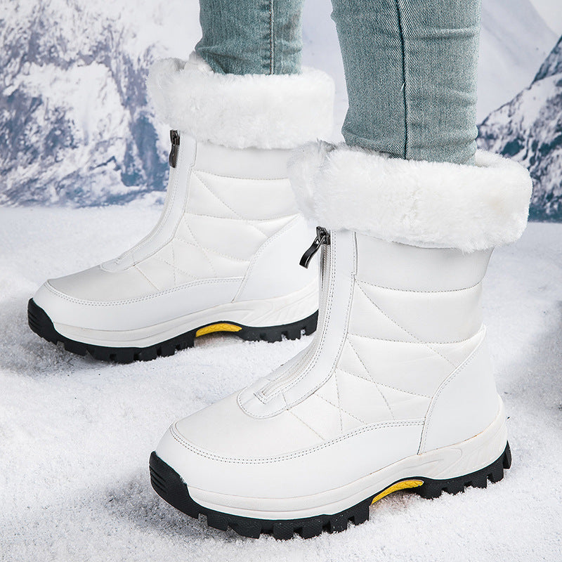 Damen Warmgefütterte Winterstiefel mit rutschfester Sohle und komfortablem Reißverschluss R&B