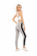 Damen Sportliche Freizeithose mit elastischem Bündchen und seitlichen Kontraststreifen R&B