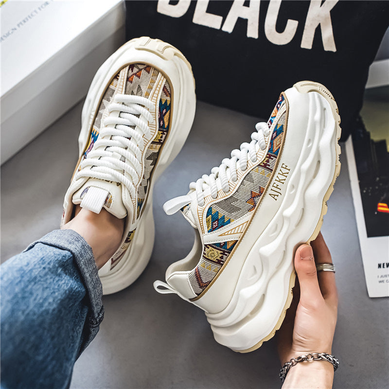 Damen Sportliche und modische Sneakers mit auffälligem Muster R&B