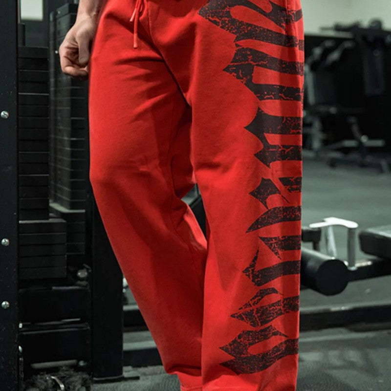 Herren nan weite Sweathose aus angerautem Fleece mit seitlichem Vintage-Print und Kordelbund R&B