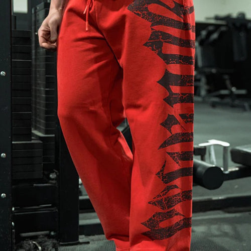 Herren nan weite Sweathose aus angerautem Fleece mit seitlichem Vintage-Print und Kordelbund R&B