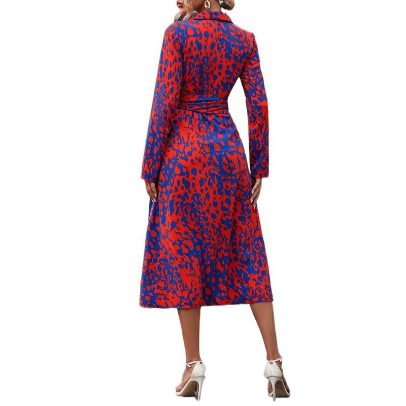 Damen Maxikleid mit figurbetontem Schnitt und elegantem Animal-Print R&B