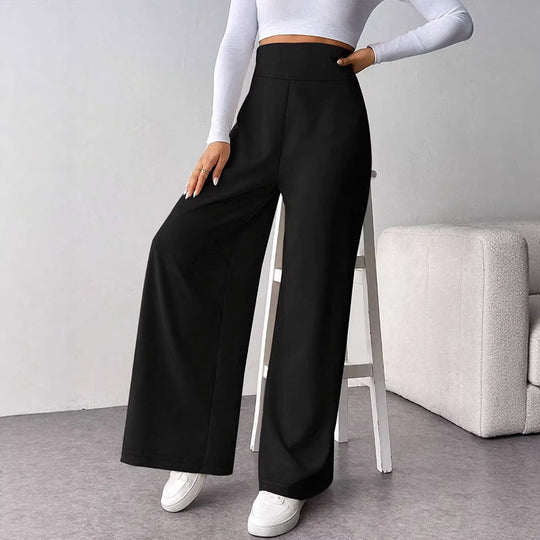 Damen Weite Loungehose aus hochwertigem Material mit elastischem Bund R&B