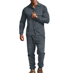 Herren lässiger Freizeitanzug mit feiner Struktur und praktischen Taschen R&B