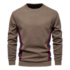 Herren nan Rundhals-Sweatshirt aus Baumwollmix mit seitlicher Kontrastpaspel und schmaler Silhouette R&B