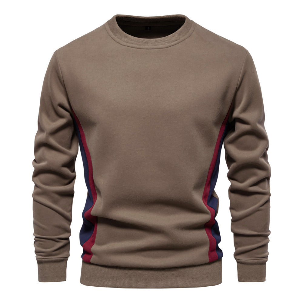 Herren nan Rundhals-Sweatshirt aus Baumwollmix mit seitlicher Kontrastpaspel und schmaler Silhouette R&B