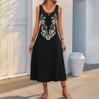 Damen Maxikleid mit verspieltem floralem Muster und raffinierten Trägerdetails R&B