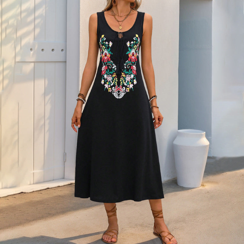Damen Maxikleid mit verspieltem floralem Muster und raffinierten Trägerdetails R&B