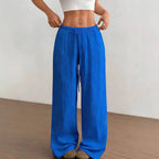 Damen weite, glänzende Palazzo-Hose R&B