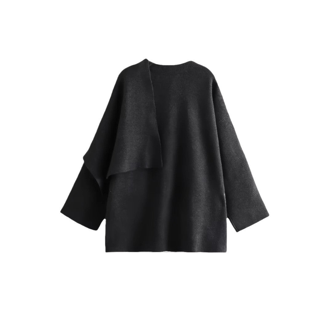Damen elegante und gemütliche Capejacke R&B