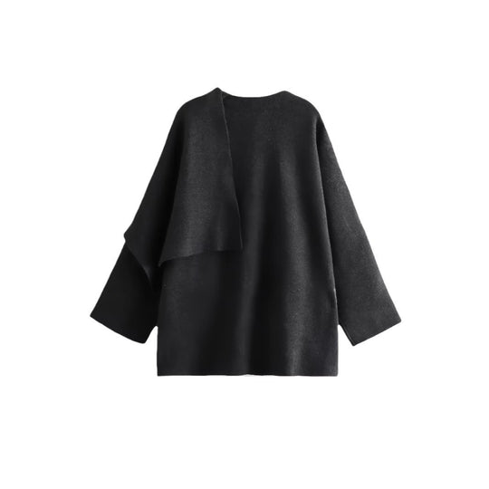 Damen elegante und gemütliche Capejacke R&B