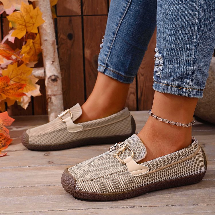 Damen Komfortable Freizeitschuhe mit dekorativen Schnallen R&B